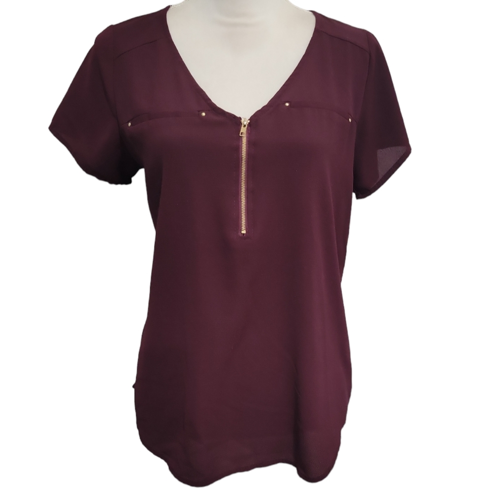 Tempted Plum Blouse Size Large